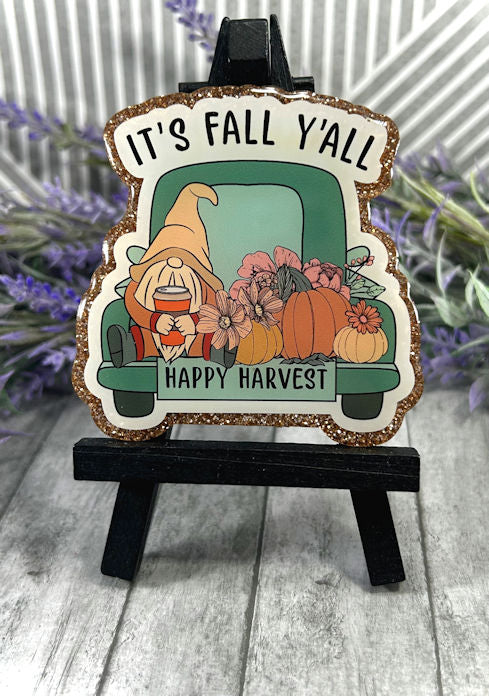 3 inch Happy Fall Yall Quote Magnet