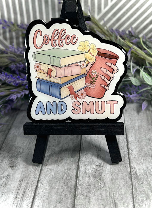 3 inch Coffee and Smut Quote Magnet