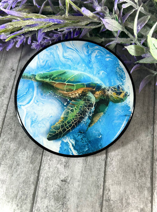 3 inch Neon Sea Turtle Quote Magnet