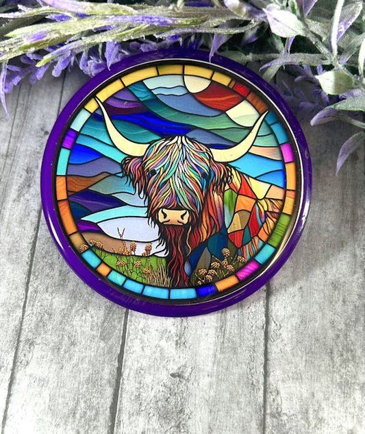 3 inch Neon Highland Cow Quote Magnet