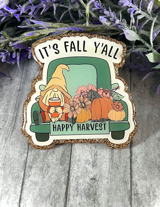 3 inch Happy Fall Yall Quote Magnet