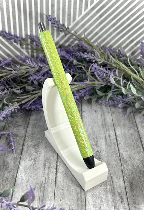 Handmade Bright Green glitter pen with free refill