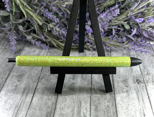 Handmade Bright Green glitter pen with free refill