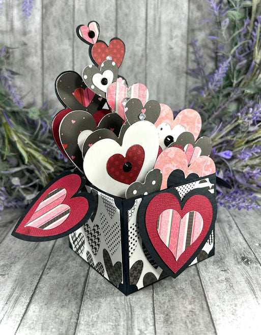 Handmade Tower of Hearts box card