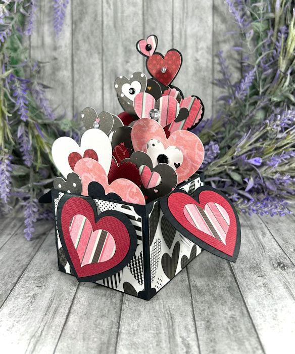 Handmade Tower of Hearts box card