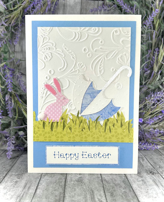 Handmade Blue Easter Card