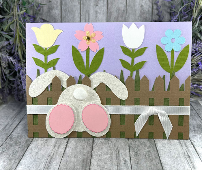 Handmade Spring Bunny Card Lavender