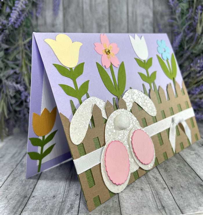 Handmade Spring Bunny Card Lavender