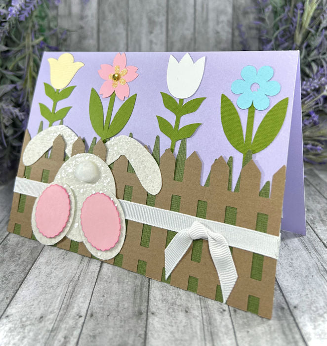 Handmade Spring Bunny Card Lavender