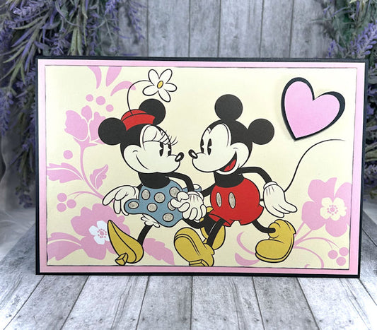 Handmade Mickey and Minnie Flirty Card