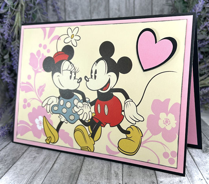 Handmade Mickey and Minnie Flirty Card