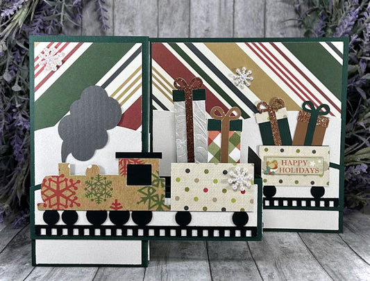 Handmade 3D Train Holiday Pop Out Card