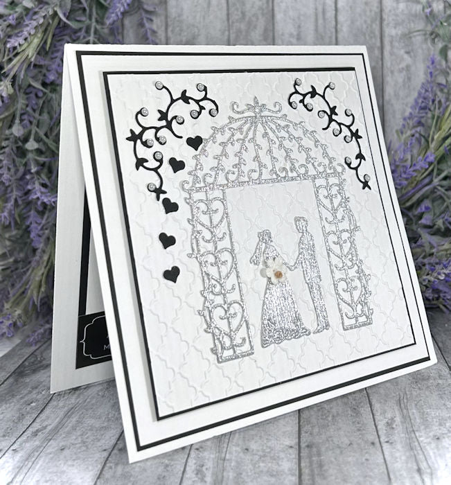 Handmade Silver Wedding Card