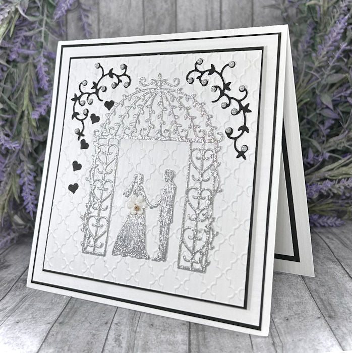 Handmade Silver Wedding Card