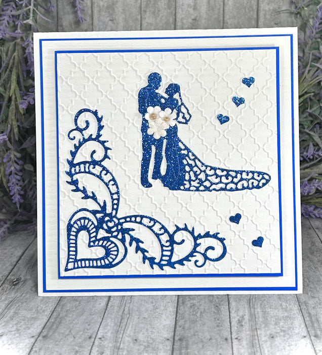 Handmade Blue Wedding Card