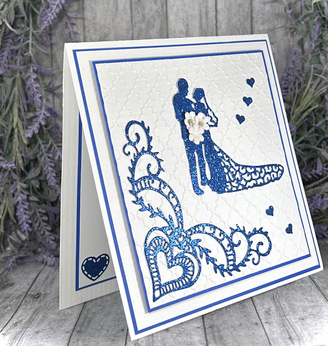 Handmade Blue Wedding Card