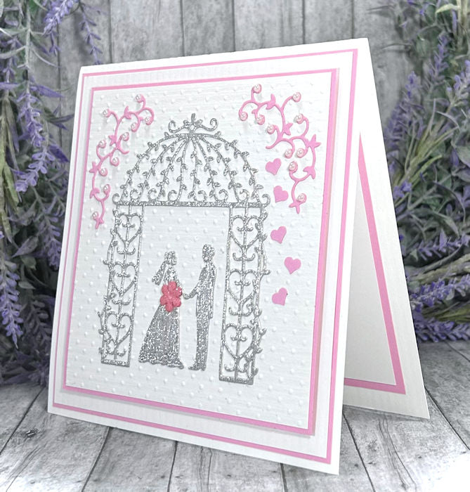 Handmade Pink Wedding Card