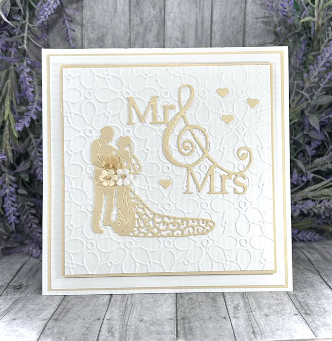 Handmade Beige Wedding Card