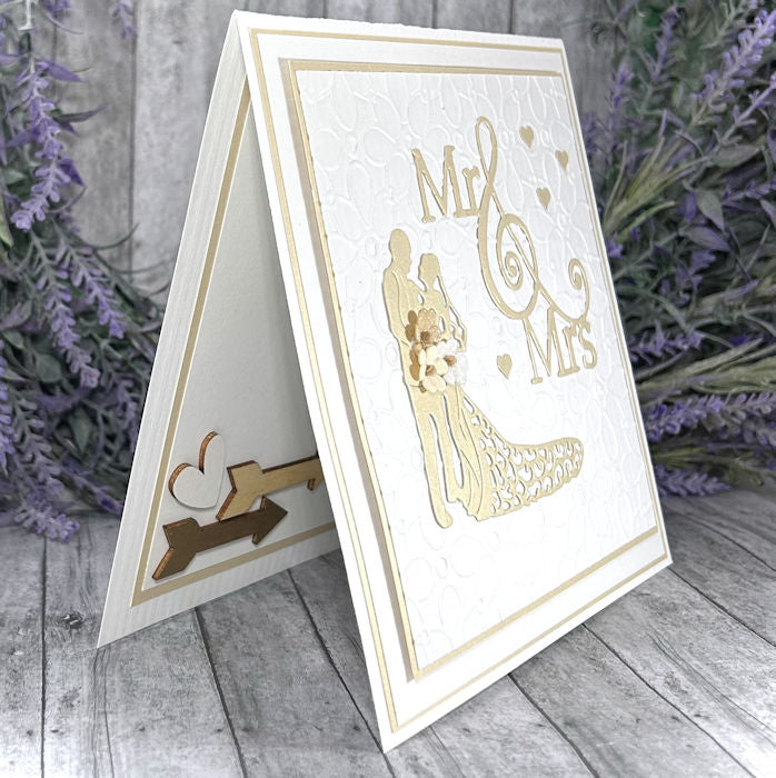 Handmade Beige Wedding Card