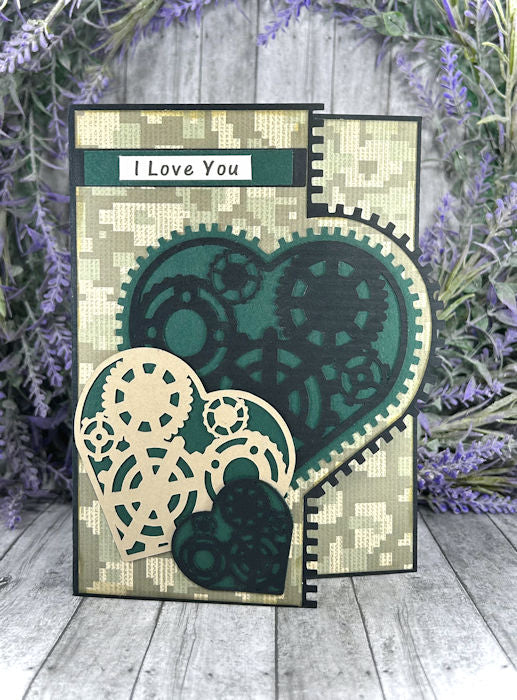 Handmade Masculine  Camoflauge Love Valentines Card