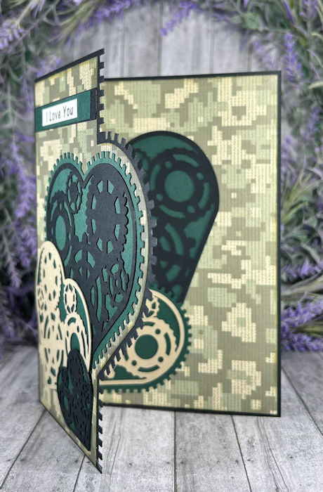 Handmade Masculine  Camoflauge Love Valentines Card