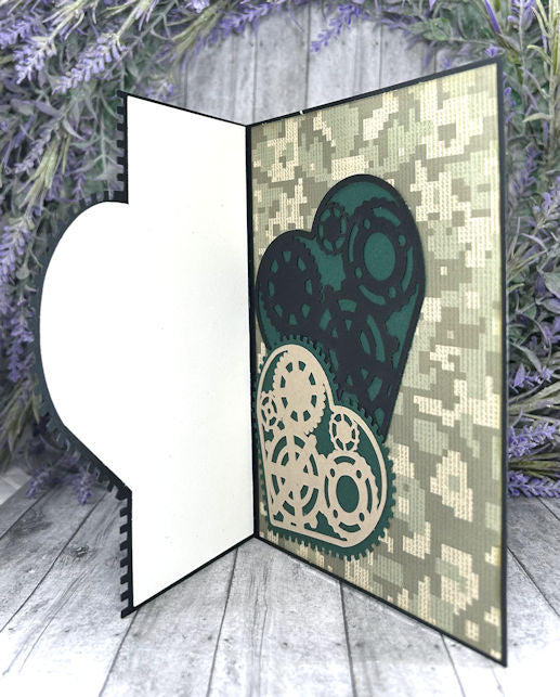 Handmade Masculine  Camoflauge Love Valentines Card