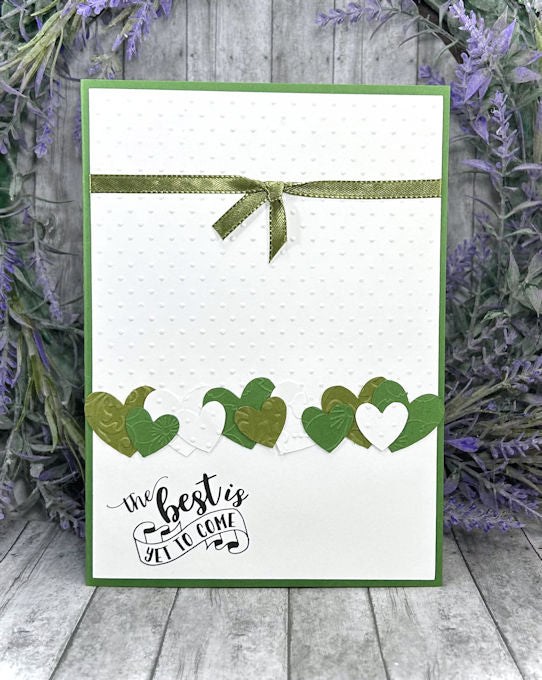 Handmade Hearts Love Valentines Card Greens