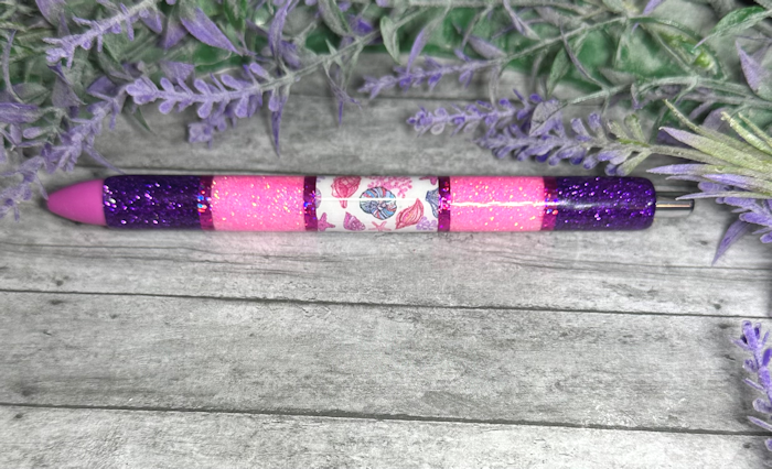 Handmade Horizontal Beach seashells glitter pen with free refill