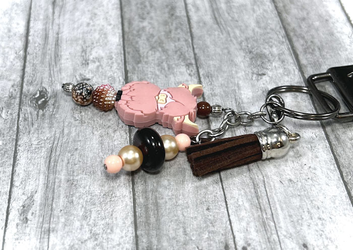 Handmade Farm Animals Faux Leather Key Fob Wristlet