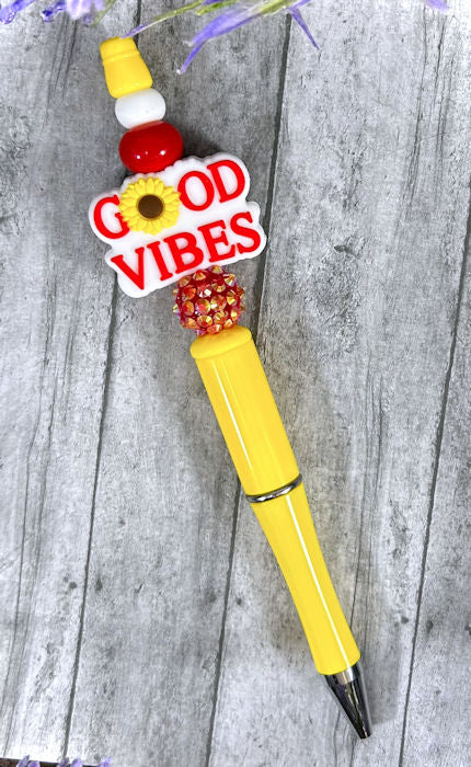 Good Vibes Beaded Ballpoint with free refill