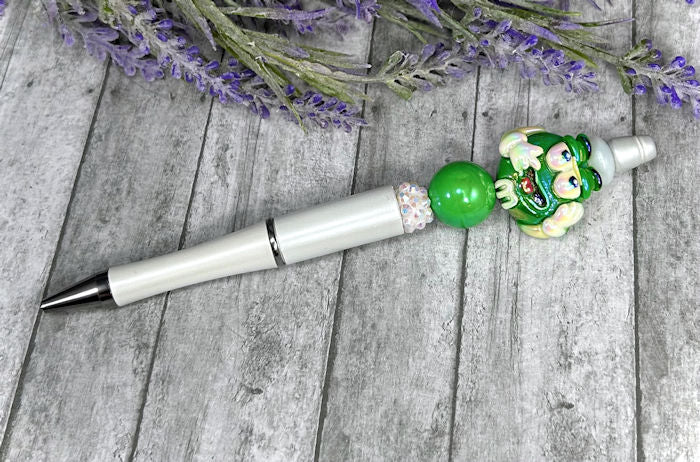 Green M and M Beaded Ballpoint with free refill