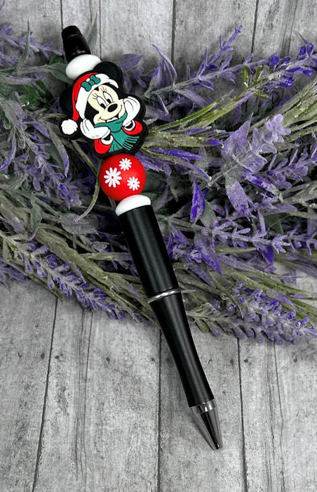 Mouse Christmas  Beaded Ballpoint with free refill