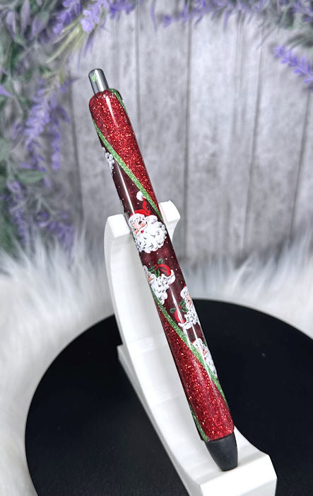 Handmade Santas glitter pen with free refill