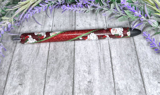 Handmade Santas glitter pen with free refill