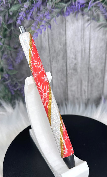 Handmade Christmas winter snowflakes glitter pen with free refill