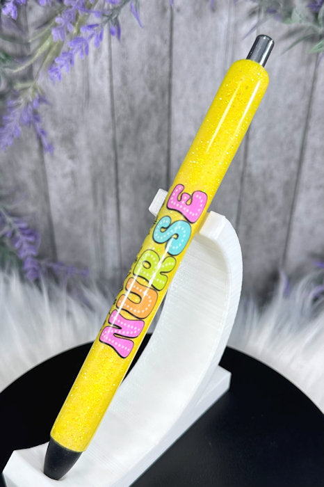 Handmade Nurse glitter pen with free refill