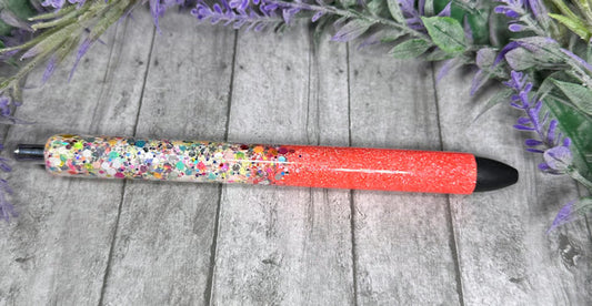 Handmade Salmon and Chunky Party mix Ombre glitter pen with free refill