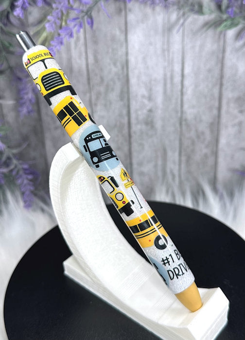 Handmade Bus Driver glitter pen with free refill