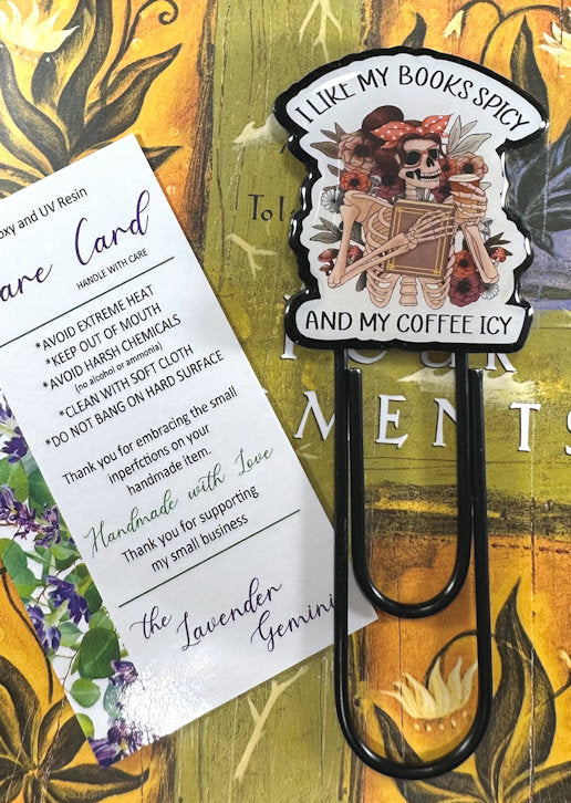 Books and Coffee Jumbo Paper Clip Bookmark