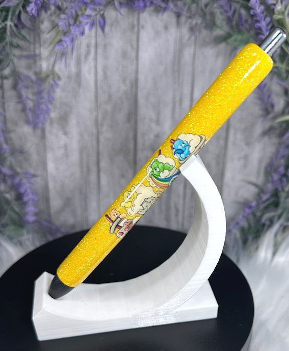 Handmade Care Bear Coffees glitter pen with free refill