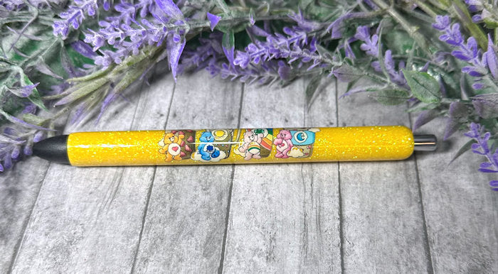 Handmade Care Bear Coffees glitter pen with free refill