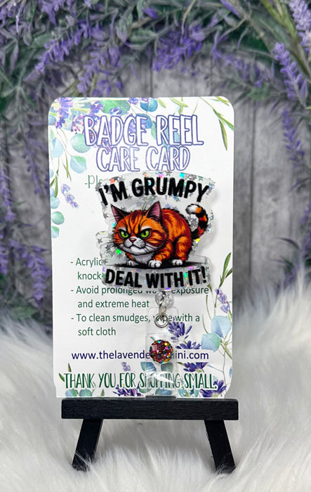 Handmade I am Grumpy  Badge Reel