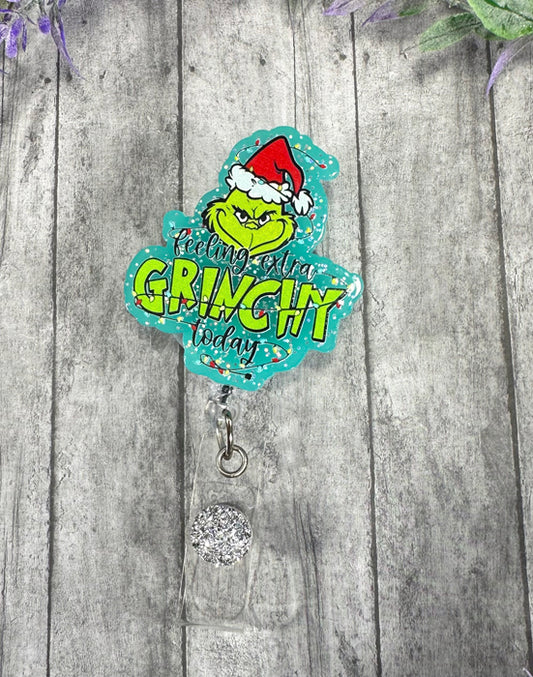 Handmade Feeling Grinchy Badge Reel