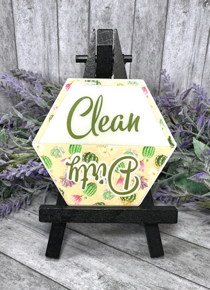 3 inch Clean and Dirty Succulents Dishwasher Magnet