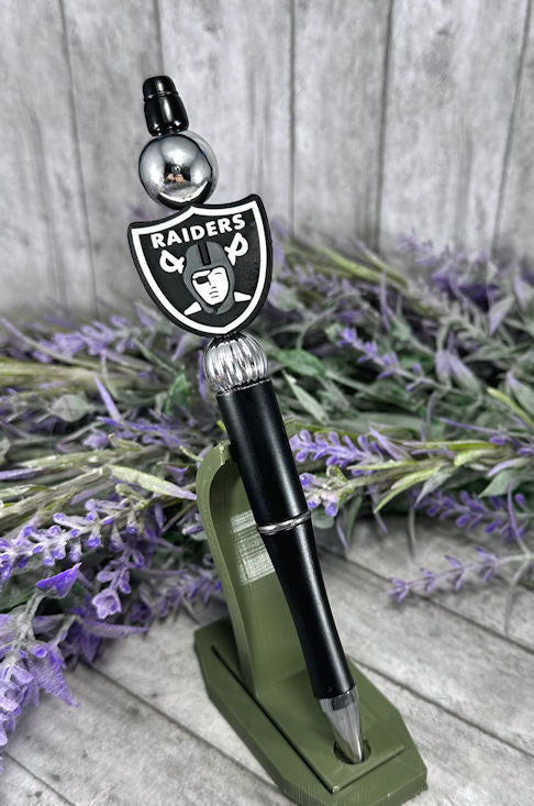 Handmade Raiders Football Beaded Ballpoint with free refill