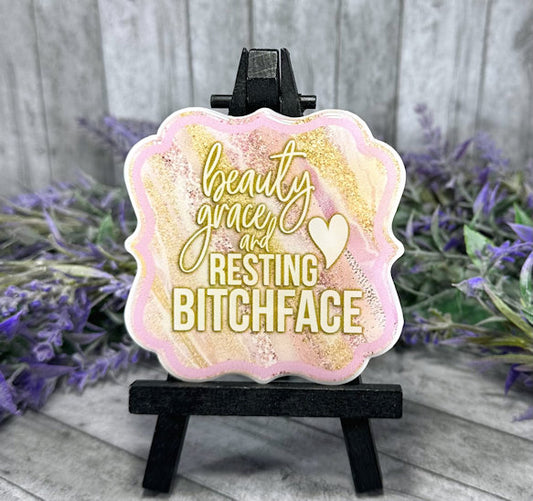 3 inch Resting Bitch Face Quote Magnet