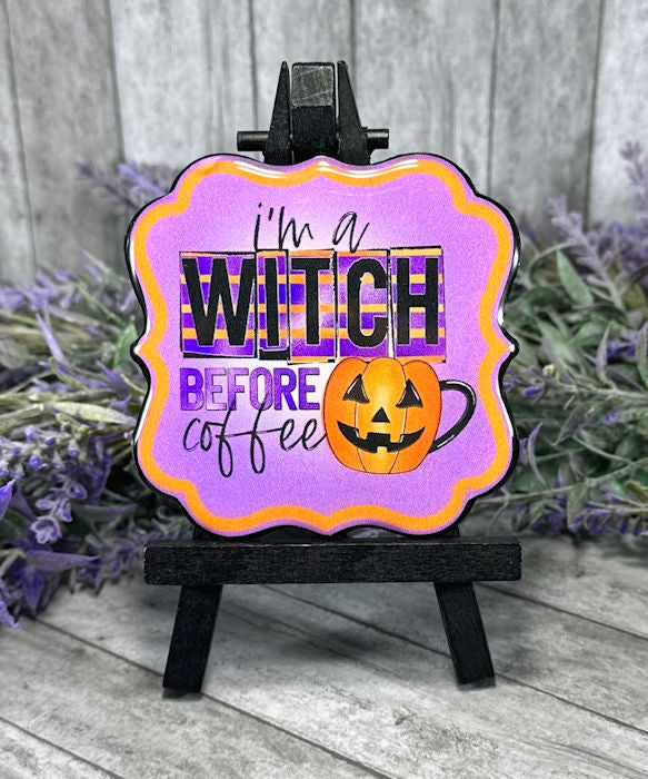 3 inch Witch before coffee Quote Magnet