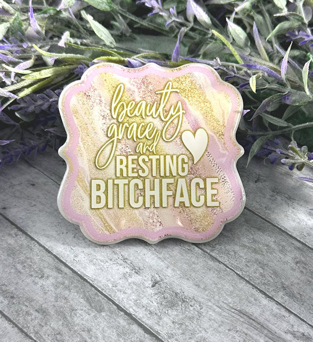 3 inch Resting Bitch Face Quote Magnet