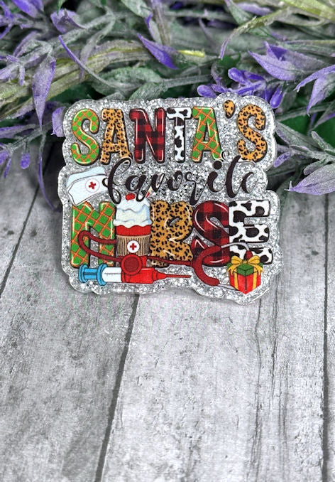 2 inch Santa's Favorite Nurse Magnet