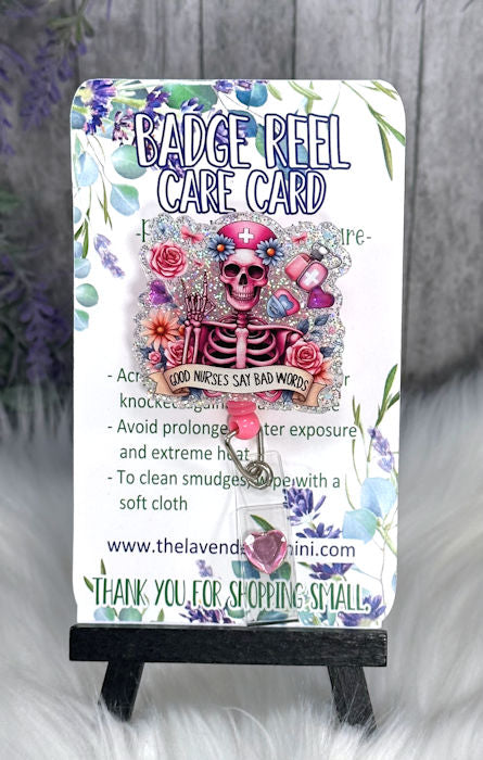 Handmade Nurse Bad Words Badge Reel